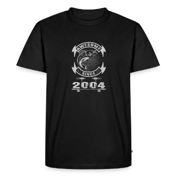 Awesome since 2004. Angel, Angler's birthday - Men's Premium Organic T-Shirt - black - Front - Nico (187cm)