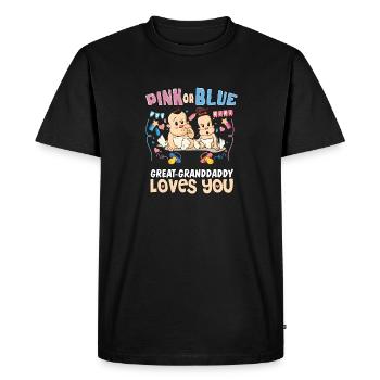 Pink or Blue Great-Granddaddy Loves You Best - Men's Premium Organic T-Shirt - black - Front - Nico (187cm)
