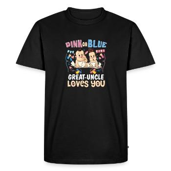 Rose ou bleu Grand-oncle t’aime meilleur oncle de tous les temps - T-shirt Premium bio Homme - noir - Devant - Nico (187cm)