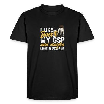 Chien GSP allemand à poil court - T-shirt Premium bio Homme - noir - Devant - Nico (187cm)