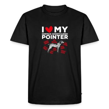 Chien GSP allemand à poil court - T-shirt Premium bio Homme - noir - Devant - Nico (187cm)