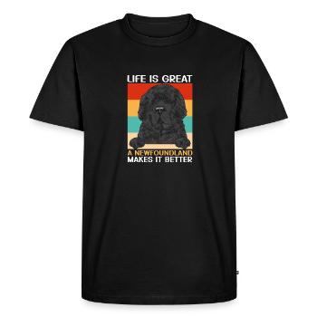 Newfoundland Newfoundland Dog - Men's Premium Organic T-Shirt - black - Front - Nico (187cm)