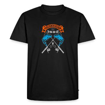 Awesome since 1992. Angel, Angler's birthday - Men's Premium Organic T-Shirt - black - Front - Nico (187cm)