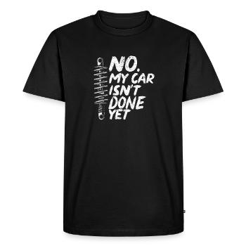 Non Ma voiture n’est pas encore terminée Atelier de mécanique automobile - T-shirt Premium bio Homme - noir - Devant - Nico (187cm)