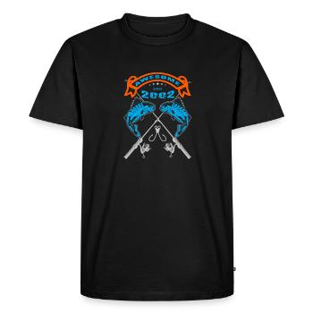 Awesome since 2002. Angel, Angler's birthday - Men's Premium Organic T-Shirt - black - Front - Nico (187cm)