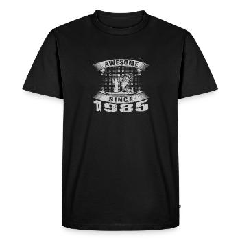 Awesome since 1985. Angel, Angler Geburtstag - Männer Premium Bio T-Shirt - Schwarz - Vorne - Nico (187cm)
