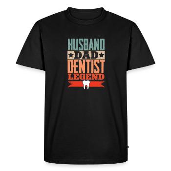 dentist dad father's day husband dad dentist lay - Men's Premium Organic T-Shirt - black - Front - Nico (187cm)