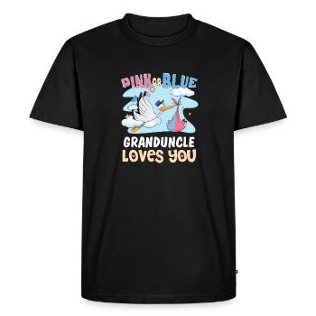 Le grand-oncle rose ou bleu t’aime le meilleur oncle de tous les temps - T-shirt Premium bio Homme - noir - Devant - Nico (187cm)