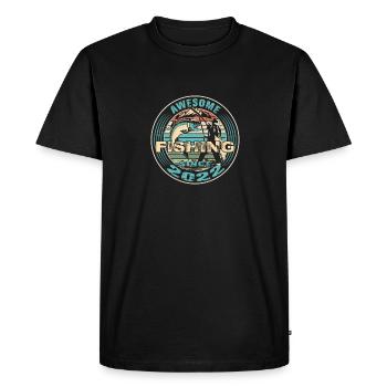 Awesome since 2022. Angel, Angler's Birthday - Men's Premium Organic T-Shirt - black - Front - Nico (187cm)