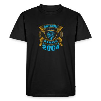 Awesome since 2004. Angel, Angler's birthday - Men's Premium Organic T-Shirt - black - Front - Nico (187cm)