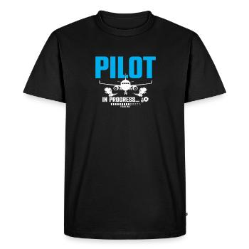 Pilot In Progress Please Wait Loading Plane - Men's Premium Organic T-Shirt - black - Front - Nico (187cm)