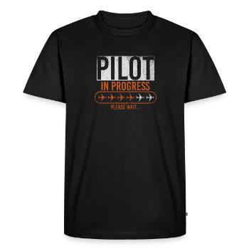 Pilot In Progress Please Wait Loading Plane - Men's Premium Organic T-Shirt - black - Front - Nico (187cm)