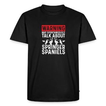 Chien d’épagneul Springer anglais - T-shirt Premium bio Homme - noir - Devant - Nico (187cm)