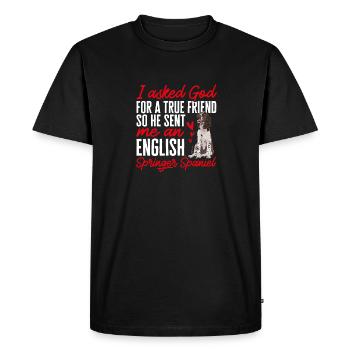 Chien d’épagneul Springer anglais - T-shirt Premium bio Homme - noir - Devant - Nico (187cm)