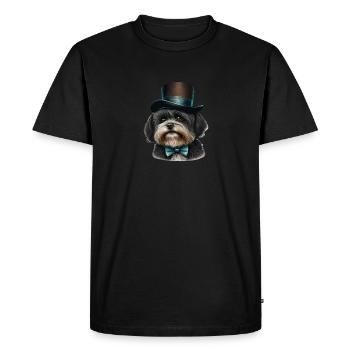 Motif de chien havanais - T-shirt Premium bio Homme - noir - Devant - Nico (187cm)