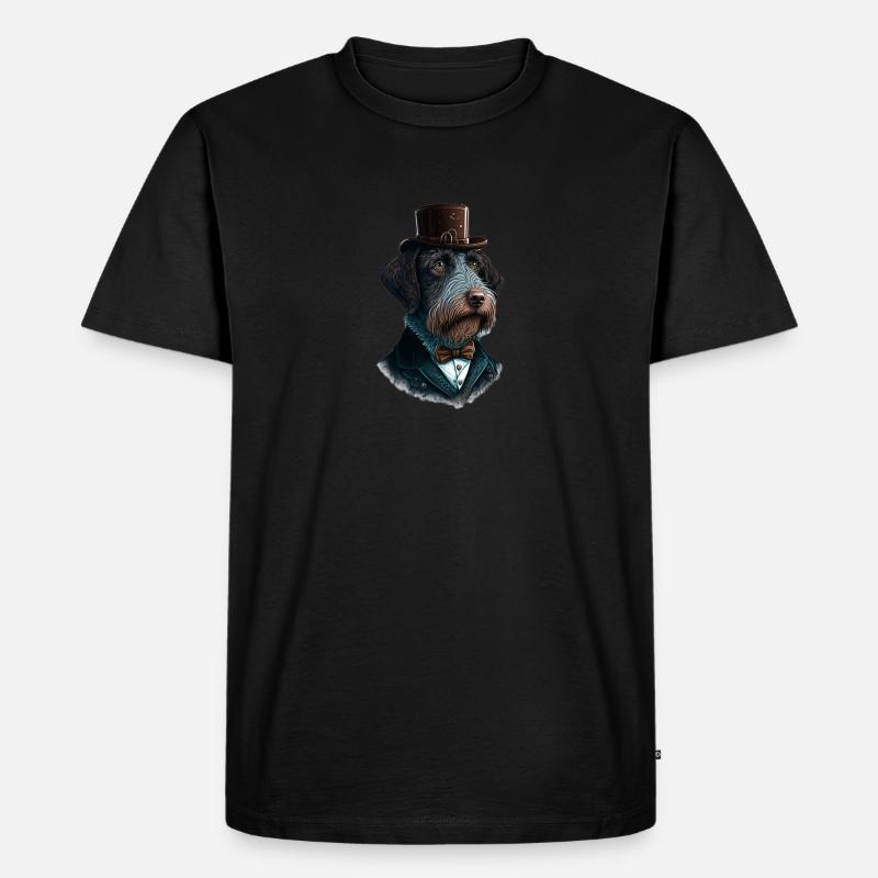 Hund German Wirehaired Pointer Hundemotiv - Männer Premium Bio T-Shirt - Schwarz