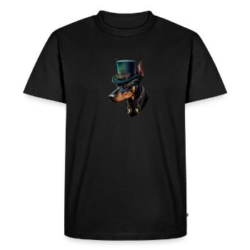 Dog Doberman Pinscher dog motif - Men's Premium Organic T-Shirt - black - Front - Nico (187cm)