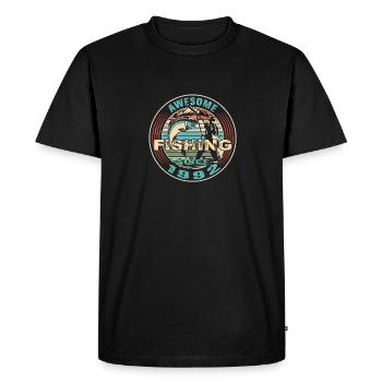 Awesome since 1992. Angel, Angler's birthday - Men's Premium Organic T-Shirt - black - Front - Nico (187cm)