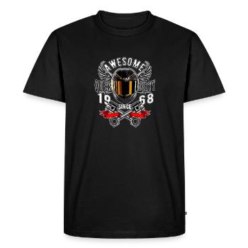 Génial depuis 1968, anniversaire du motard - T-shirt Premium bio Homme - noir - Devant - Nico (187cm)