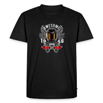 Génial depuis 1966, anniversaire du motard - T-shirt Premium bio Homme - noir - Devant - Nico (187cm)