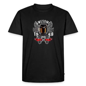 Génial depuis 1988, anniversaire du motard - T-shirt Premium bio Homme - noir - Devant - Nico (187cm)