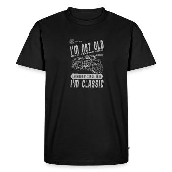 Je ne suis pas vieux, je suis classique. Anniversaire motard 1988 - T-shirt Premium bio Homme - noir - Devant - Nico (187cm)