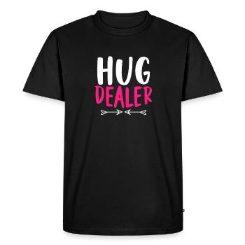 Hug Dealer Embrace Friendship Love Affection - T-shirt Premium bio Homme - noir - Devant - Nico (187cm)