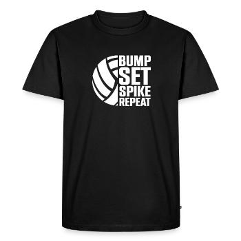 Bump Set Spike Répéter l’entraînement de l’équipe de volleyball - T-shirt Premium bio Homme - noir - Devant - Nico (187cm)