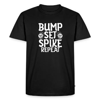 Bump Set Spike Répéter l’entraînement de l’équipe de volleyball - T-shirt Premium bio Homme - noir - Devant - Nico (187cm)