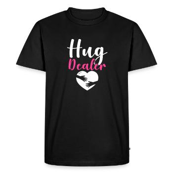 Hug Dealer Embrace Friendship Love Affection - T-shirt Premium bio Homme - noir - Devant - Nico (187cm)