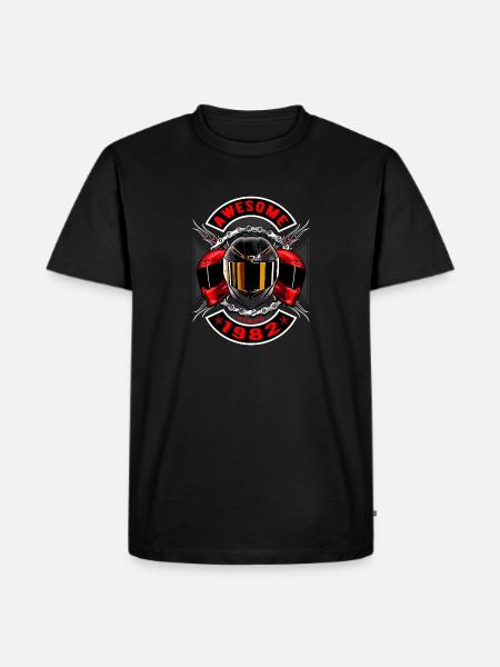 Awesome since 1982, biker's birthday - Men's Premium Organic T-Shirt - black