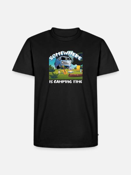 Somewhere is camping time - Men's Premium Organic T-Shirt - black