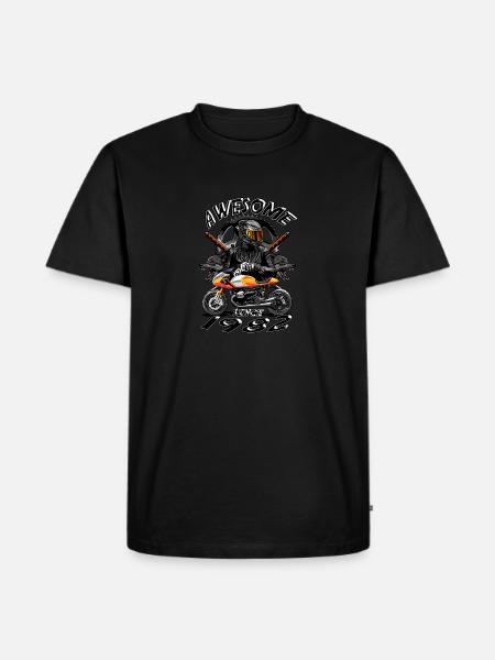 Awesome since 1982, biker's birthday - Men's Premium Organic T-Shirt - black