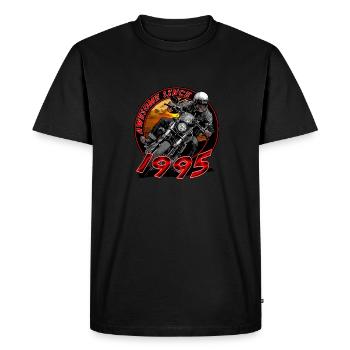 Génial depuis 1995, anniversaire du motard - T-shirt Premium bio Homme - noir - Devant - Nico (187cm)