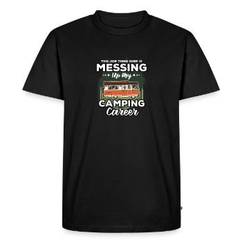 Le travail perturbe ma carrière de campeur plus amusant - T-shirt Premium bio Homme - noir - Devant - Nico (187cm)