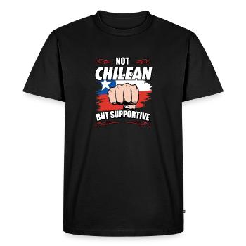 Pas chilien mais voyage de soutien touristique chilien - T-shirt Premium bio Homme - noir - Devant - Nico (187cm)