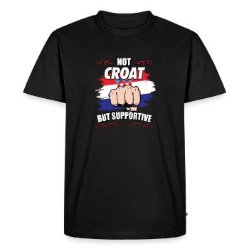 Not Croat But Supportive Travel Tourist Croat - Men's Premium Organic T-Shirt - black - Front - Nico (187cm)