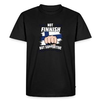 Pas finlandais mais touristique de soutien Finlandais - T-shirt Premium bio Homme - noir - Devant - Nico (187cm)