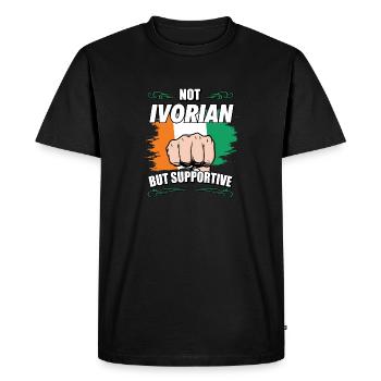 Pas ivoirien mais un touriste de voyage solidaire ivoire - T-shirt Premium bio Homme - noir - Devant - Nico (187cm)