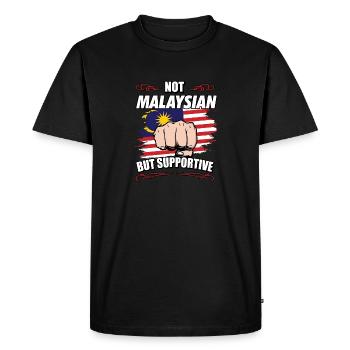 Pas malaisien mais touristique de soutien - T-shirt Premium bio Homme - noir - Devant - Nico (187cm)