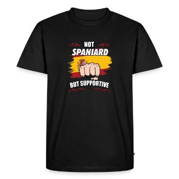 Not Spaniard But Supportive Travel Tourist - Men's Premium Organic T-Shirt - black - Front - Nico (187cm)
