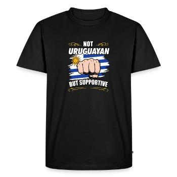 Pas uruguayen mais un touriste de voyage de soutien - T-shirt Premium bio Homme - noir - Devant - Nico (187cm)