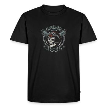 Génial depuis 2003, anniversaire du motard - T-shirt Premium bio Homme - noir - Devant - Nico (187cm)