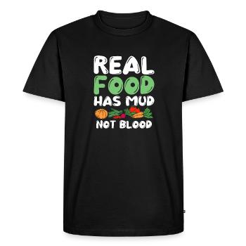 La vraie nourriture a de la boue végétarienne végétaliens en bonne santé - T-shirt Premium bio Homme - noir - Devant - Nico (187cm)