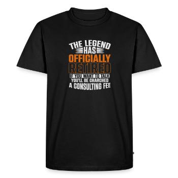 La légende a officiellement pris sa retraite si vous voulez - T-shirt Premium bio Homme - noir - Devant - Nico (187cm)