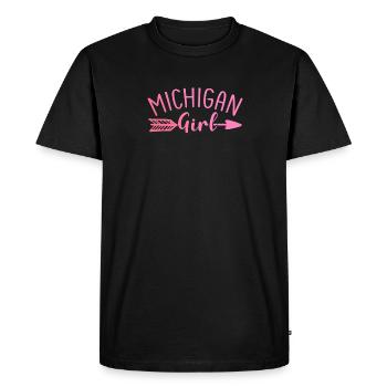 Michigan Girl City State American Town Country - Men's Premium Organic T-Shirt - black - Front - Nico (187cm)