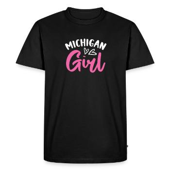 Michigan Girl City State American Town Country - Men's Premium Organic T-Shirt - black - Front - Nico (187cm)