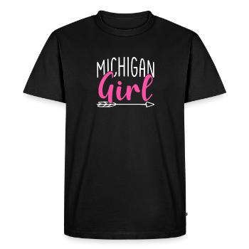 Michigan Girl City State American Town Country - Men's Premium Organic T-Shirt - black - Front - Nico (187cm)