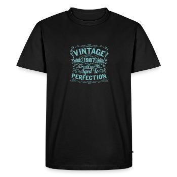 Edition limitée millésime 1987. Vieilli à la perfection - T-shirt Premium bio Homme - noir - Devant - Nico (187cm)