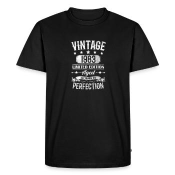 1983 Vintage Cadeau d’anniversaire Tee Style rétro - T-shirt Premium bio Homme - noir - Devant - Nico (187cm)
